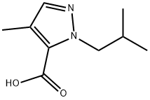 4-Methyl-1-(2-methylpropyl)-1H-pyrazole-5-carboxylic acid 结构式