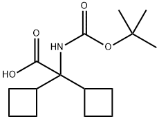 2-((叔丁氧基羰基)氨基)-2,2-二环丁基乙酸, 1879039-27-6, 结构式
