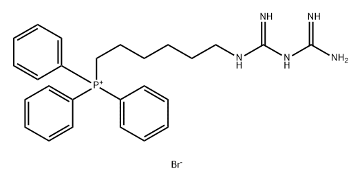 Phosphonium, [6-[[[(aminoiminomethyl)amino]iminomethyl]amino]hexyl]triphenyl-, bromide (1:1) 化学構造式