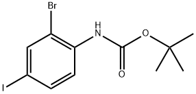 (2-溴-4-碘苯基)氨基甲酸叔丁酯 结构式