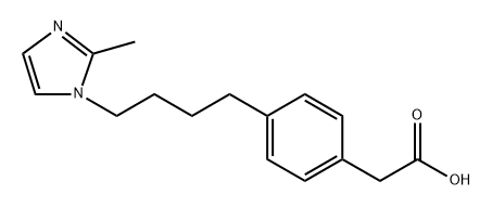 4-[4-(2-methyl-1H-imidazol-1-yl)butyl]phenylacetic acid 化学構造式