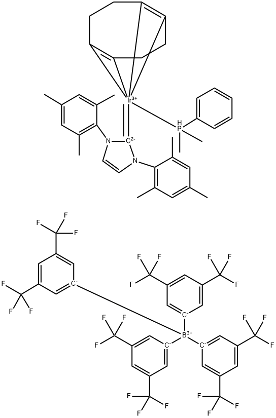 Dimethylphenylphosphine(1,5-cyclooctadiene)[1,3-bis(2,4,6-trimethylphenyl)imidazol-2-ylidene] iridium(I) tetrakis(3,5-bis(trifluoromethyl)phenylborate, min. 98%|二甲基苯基膦(1,5-环辛二烯)[1,3-双(2,4,6-三甲基苯基)咪唑-2-亚基]铱(I)四(3,5-双(三氟甲基)苯基硼酸盐