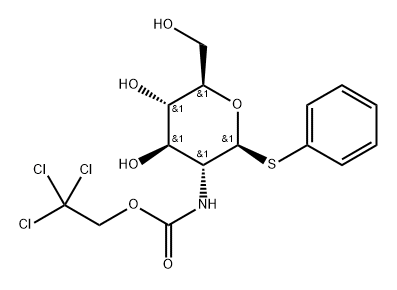phenyl 2-deoxy-2-(2,2,2-trichloroethoxycarbonylamino)-1-thio-β-D-glucopyranosid Struktur