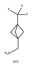 [3-(trifluoromethyl)bicyclo[1.1.1]pentan-1-yl]methanamine hydrochloride Struktur