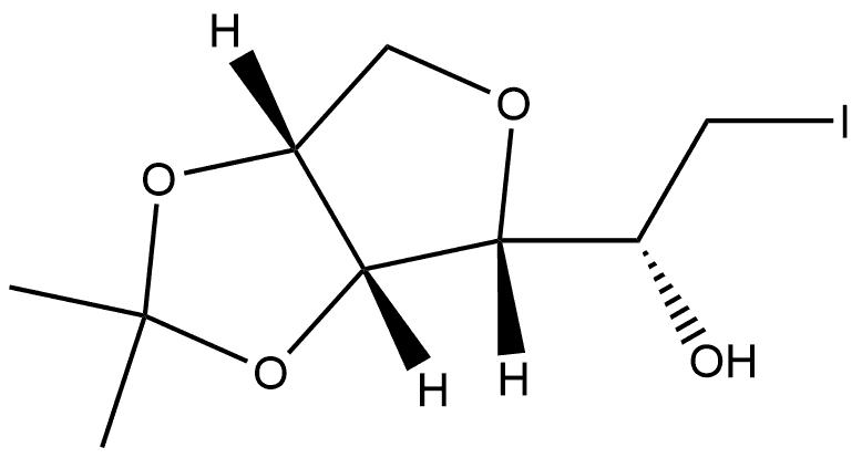 D-Glucitol, 3,6-anhydro-1-deoxy-1-iodo-4,5-O-(1-methylethylidene)-,188778-70-3,结构式