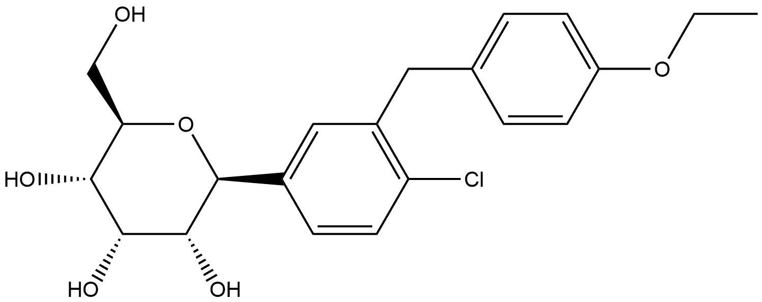 D-Allitol, 1,5-anhydro-1-C-[4-chloro-3-[(4-ethoxyphenyl)methyl]phenyl]-, (1S)- 结构式