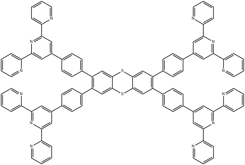 2,3,7,8-tetrakis[4-(2,2′:6′,2′′-terpyridin-4′-yl)phenyl]thianthrene 结构式