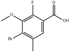 4-Bromo-2-fluoro-3-methoxy-5-methylbenzoic acid,1891540-87-6,结构式