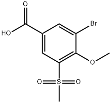 3-Bromo-4-methoxy-5-(methylsulfonyl)benzoic acid 结构式