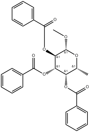 β-D-Galactopyranoside, methyl 6-deoxy-, 2,3,4-tribenzoate 结构式