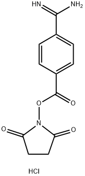 Benzoic acid, 4-(aminoiminomethyl)-, 2,5-dioxo-1-pyrrolidinyl ester.HCl Struktur