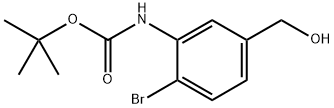 tert-Butyl (2-bromo-5-(hydroxymethyl)phenyl)carbamate Struktur