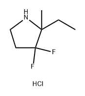 2-ethyl-3,3-difluoro-2-methylpyrrolidine hydrochloride 化学構造式