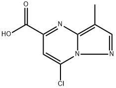 7-chloro-3-methylpyrazolo[1,5-a]pyrimidine-5-carboxylic acid 化学構造式
