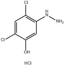 Phenol, 2,4-Dichlor-5-hydrazin-, Monohydrochlorid 化学構造式