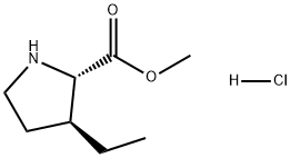 L-Proline, 3-ethyl-, methyl ester, hydrochloride, (3S)- Struktur