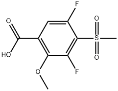 3,5-Difluoro-2-methoxy-4-(methylsulfonyl)benzoic acid Structure