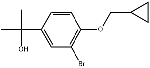 3-Bromo-4-(cyclopropylmethoxy)-α,α-dimethylbenzenemethanol,1897687-13-6,结构式