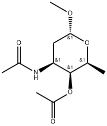 1-O-Methyl-3-(acetylamino)-4-O-acetyl-2,3,6-trideoxy-α-L-lyxo-hexopyranose,18981-63-0,结构式