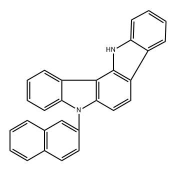 5,12-Dihydro-5-(2-naphthalenyl)indolo[3,2-a]carbazole 化学構造式