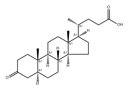 Cholan-24-oic acid, 3-oxo-, (5α)- Structure