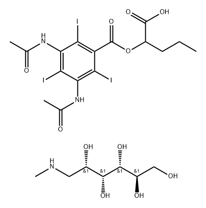 2-hydroxypentanoyl 3,5-diacetamido-2,4,6-triiodo-benzoate, (2R,3R,4R,5 S)-6-methylaminohexane-1,2,3,4,5-pentol Structure