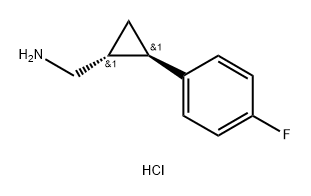 rac-[(1R,2R)-2-(4-fluorophenyl)cyclopropyl]methanamine hydrochloride, trans Struktur