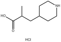 2-methyl-3-(piperidin-4-yl)propanoic acid hydrochloride,1909315-99-6,结构式