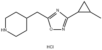 4-{[3-(2-methylcyclopropyl)-1,2,4-oxadiazol-5-yl]methyl}piperidine hydrochloride Structure