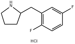 2-[(2,5-difluorophenyl)methyl]pyrrolidine hydrochloride Struktur