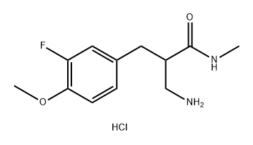 3-amino-2-[(3-fluoro-4-methoxyphenyl)methyl]-N-methylpropanamide hydrochloride 化学構造式