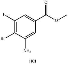 3-氨基-4-溴-5-氟苯甲酸甲酯盐酸盐, 1909347-78-9, 结构式