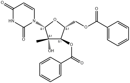2,4(1H,3H)-Pyrimidinedione, 1-(3,5-di-O-benzoyl-2-C-methyl-β-D-arabinofuranosyl)- Struktur