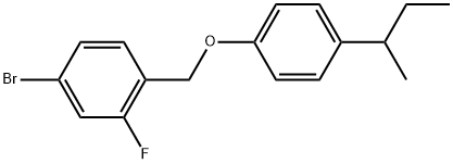 4-Bromo-2-fluoro-1-[[4-(1-methylpropyl)phenoxy]methyl]benzene Structure