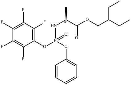2-ethylbutyl ((S)-(perfluorophenoxy)(phenoxy)phosphoryl)-L-alaninate Struktur