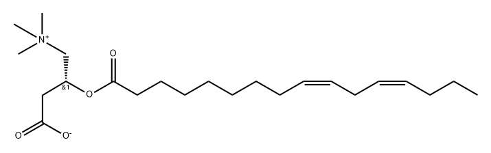 1-Propanaminium, 3-carboxy-N,N,N-trimethyl-2-[[(9Z,12Z)-1-oxo-9,12-hexadecadien-1-yl]oxy]-, inner salt, (2R)- Struktur