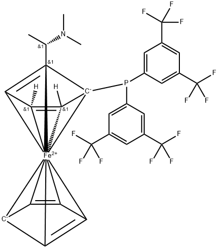 (R)-1-[双[3,5-双(三氟甲基)苯基]膦基]-2-[(S)-1-(二甲基氨基)乙基]二茂铁,191233-65-5,结构式