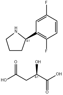 (R)-2-(2,5-二氟苯基)吡咯烷(R)-2- 羟基丁二酸, 1919868-77-1, 结构式