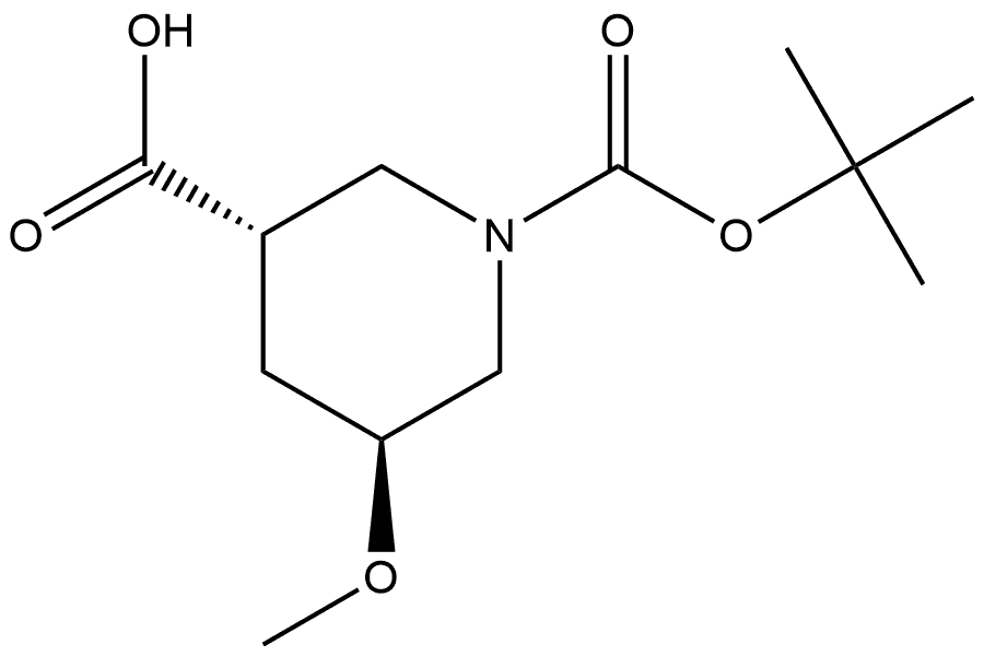 rel-1-(1,1-Dimethylethyl) (3R,5R)-5-methoxy-1,3-piperidinedicarboxylate Structure