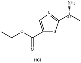 (R)-Ethyl 2-(1-aminoethyl)thiazole-5-carboxylate hydrochloride,1923200-91-2,结构式