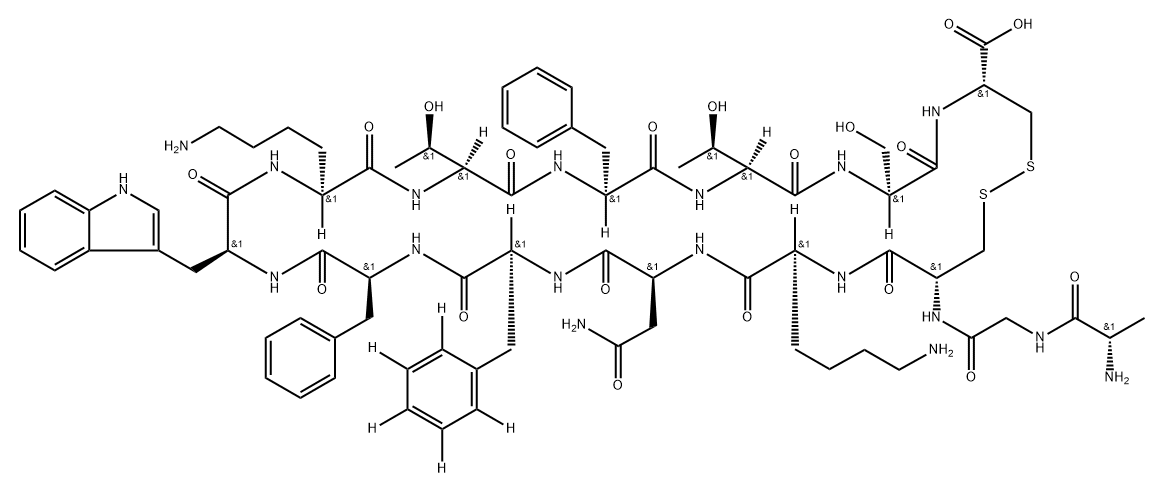 ([ring-D5]Phe6)-Somatostatin-14 化学構造式