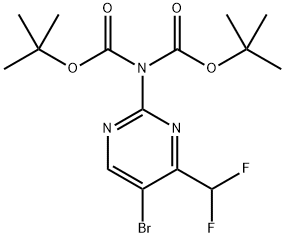 二叔丁基(5-溴-4-(二氟甲基)嘧啶-2-基)亚氨基二碳酸酯,1927858-81-8,结构式