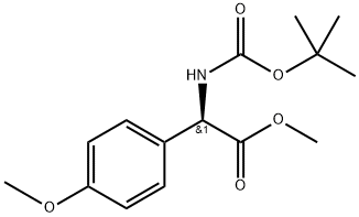 Benzeneacetic acid, α-[[(1,1-dimethylethoxy)carbonyl]amino]-4-methoxy-, methyl ester, (αR)- Structure