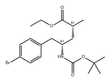 Benzenepentanoic acid, 4-bromo-γ-[[(1,1-dimethylethoxy)carbonyl]amino]-α-methyl-, ethyl ester, (αR,γS)- Struktur