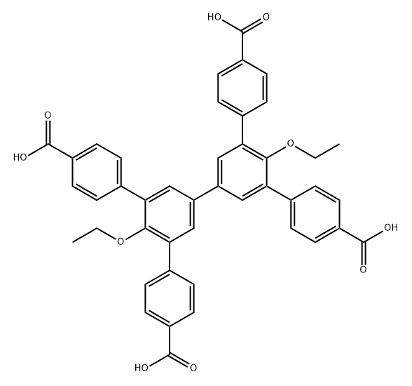 5',5''-bis(4-carboxyphenyl)-4'',6'-diethoxy-[1,1':3',1'':3'',1'''-quaterphenyl]-4,4'''-dicarboxylic acid Struktur