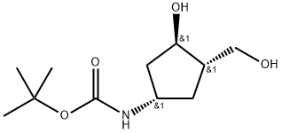 CARBAMIC ACID, N-[(1S,3R,4S)-3-HYDROXY-4-(HYDROXYMETHYL)CYCLOPENTYL]-1,1-DIMETHYLETHYL ESTER, 1932058-58-6, 结构式