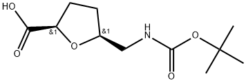 (2R,5S)-5-(((叔丁氧基羰基)氨基)甲基)四氢呋喃-2-羧酸, 1932470-17-1, 结构式