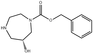 Benzyl (R)-6-hydroxy-1,4-diazepane-1-carboxylate 化学構造式