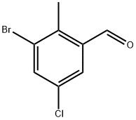 3-Bromo-5-chloro-2-methylbenzaldehyde 结构式