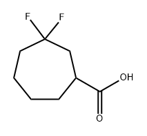 3,3-Difluorocycloheptane-1-carboxylic acid Structure